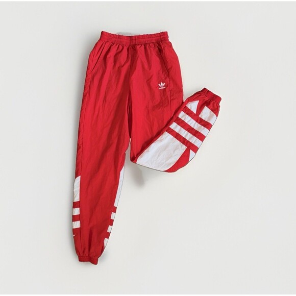 adidas Pants - Adidas Originals Trefoil Big Logo Track Pants Joggers Lush Red White Size XS New